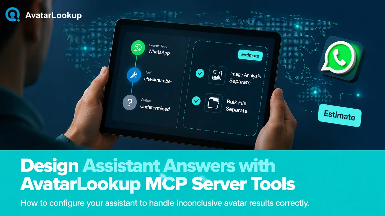 AvatarLookup workflow illustration for Using the AvatarLookup MCP Server: Tools, Inputs and Limits